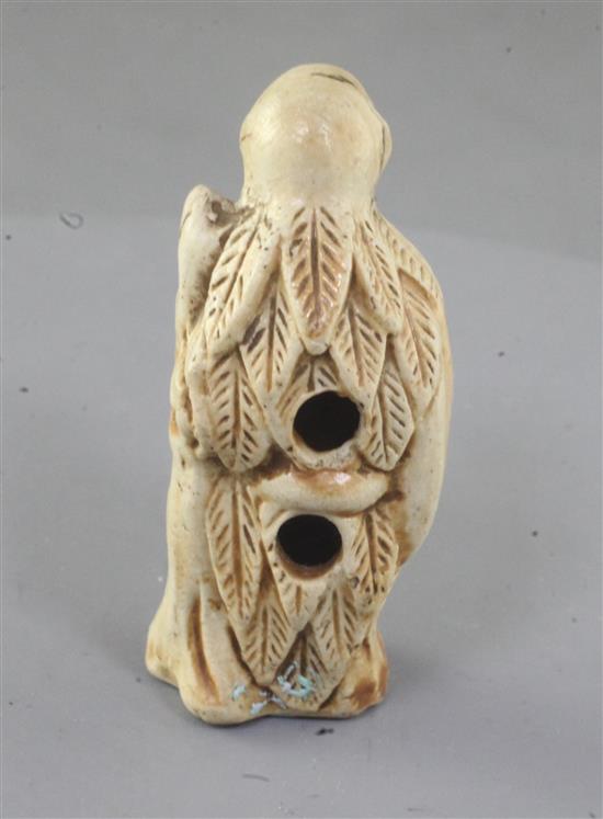 A Japanese porcelain netsuke a Sennin, 19th century, 5.3cm (no. 555)